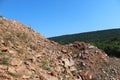 Red freestone in a stonemine Royalty Free Stock Photo