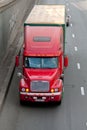 Red Freightliner truck