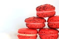 Red French Macaron cookies Royalty Free Stock Photo
