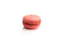 Red French macarons macaroons cake, delicious sweet dessert on white background, lovely food concept