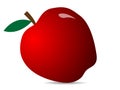 Red fresh apple. Illustration of an apple icon. Royalty Free Stock Photo