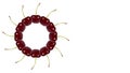 Red fresh cherry fruit background, frame and border, empty space Royalty Free Stock Photo