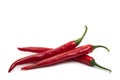 Red fresh chili peppers isolated on white background Royalty Free Stock Photo