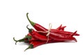 Red fresh chili peppers isolated on white background Royalty Free Stock Photo