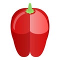 Red fresh paprika icon, isometric style