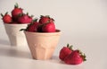 Red fresh strawberry in a bowl isolated on white background. Delicious, sweet, juicy and ripe berry background with copy space for Royalty Free Stock Photo