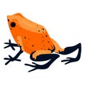 Red frog icon, cartoon style