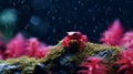 Hyperrealistic Fauna Red Frog Aquarium In The Rain