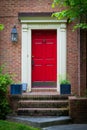 Red front door