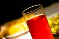 Red fruit drink in glass Royalty Free Stock Photo