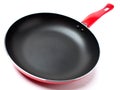 Red frying pan with teflon covering Royalty Free Stock Photo