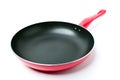 Red frying pan with teflon nonstick covering Royalty Free Stock Photo