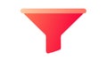 Red Funnel Filter Icon for Data Sorting and Refining UI vector design Generative AI Royalty Free Stock Photo