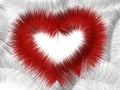 Red fur heart Royalty Free Stock Photo