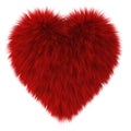 Red fur heart Royalty Free Stock Photo
