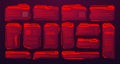 Red futuristic HUD or UI elements. Sci-fi user interface text boxes, callouts. Warning message frames, information boxes Royalty Free Stock Photo
