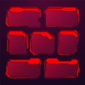 Red futuristic HUD or UI elements. Sci-fi user interface text boxes, callouts. Warning message frames, information boxes Royalty Free Stock Photo