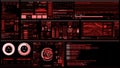 Red futuristic interface/Digital screen/HUD