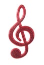 Red G-clef on white