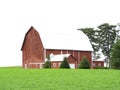 Historic red gambrel roof barn in FingerLakes country