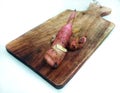 Red galangal on the cutting board
