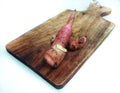 Red galangal on the cutting board Royalty Free Stock Photo