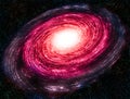 Red galaxy Space illustration. Royalty Free Stock Photo