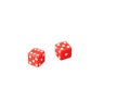 Red game dice isolated on white background, casino Royalty Free Stock Photo