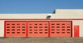 Red garage doors