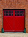Red garage doors Royalty Free Stock Photo