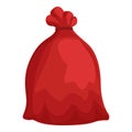 Red garbage bag icon cartoon vector. Earth eco item