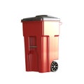 A red garbage container on a white background. Isolate Royalty Free Stock Photo