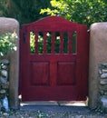 Red Garden Gate Near Canyon Road, Santa Fe, New Mexico Royalty Free Stock Photo