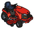 Red garden mower