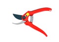 Red garden pruner