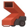 Red garden shredder icon cartoon vector. Chipper tool