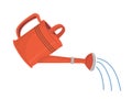 Red garden watering can Royalty Free Stock Photo