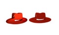 Red Gardener, farmer or agricultural worker hat icon isolated on transparent background.