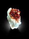 red garnet bunch on white matric specimen mineral from skardu Pakistan Royalty Free Stock Photo