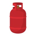 Red gas bottle cartoon icon