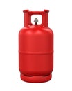 Red Gas Cylinder Isolated