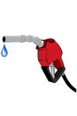 Red gas pump nozzle