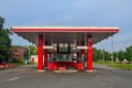 Red gas station for cars