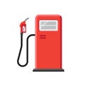 Red gas station with petrol pump vector illustration