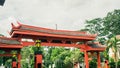Red gateway of a chinese temple photo taken in Bogor Indonesia Royalty Free Stock Photo