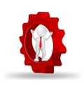 Red gear 3D man Royalty Free Stock Photo