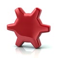 Red gear settings icon 3d illustration