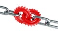 Red gears chain links