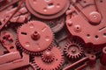 Red gears and cogs Royalty Free Stock Photo