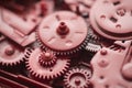 Red gears and cogs Royalty Free Stock Photo